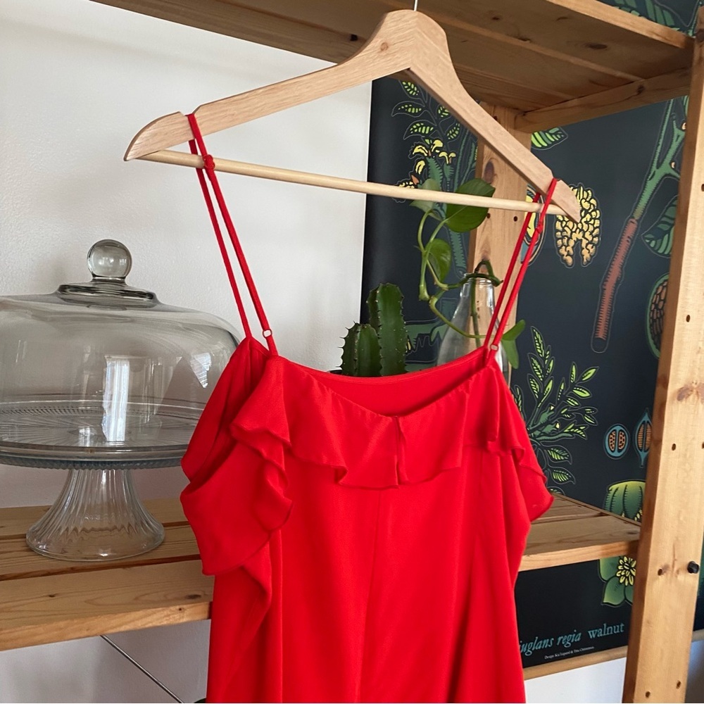 Revolve Privacy Please Red Ruffle Mini Dress Large - Picture 8 of 15